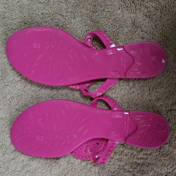 Jack Rogers pink / fuchsia colored jelly sandals. Size 9 - Picture 5 of 7